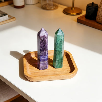 Amethyst Green Fluorite Crystal Wand