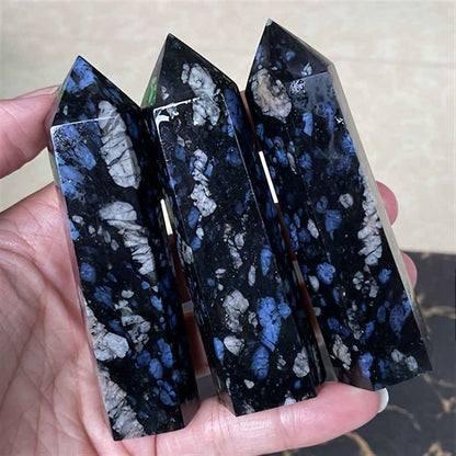 1.97-6.69in Blue Larvikite Crystal Tower|CrystalHola