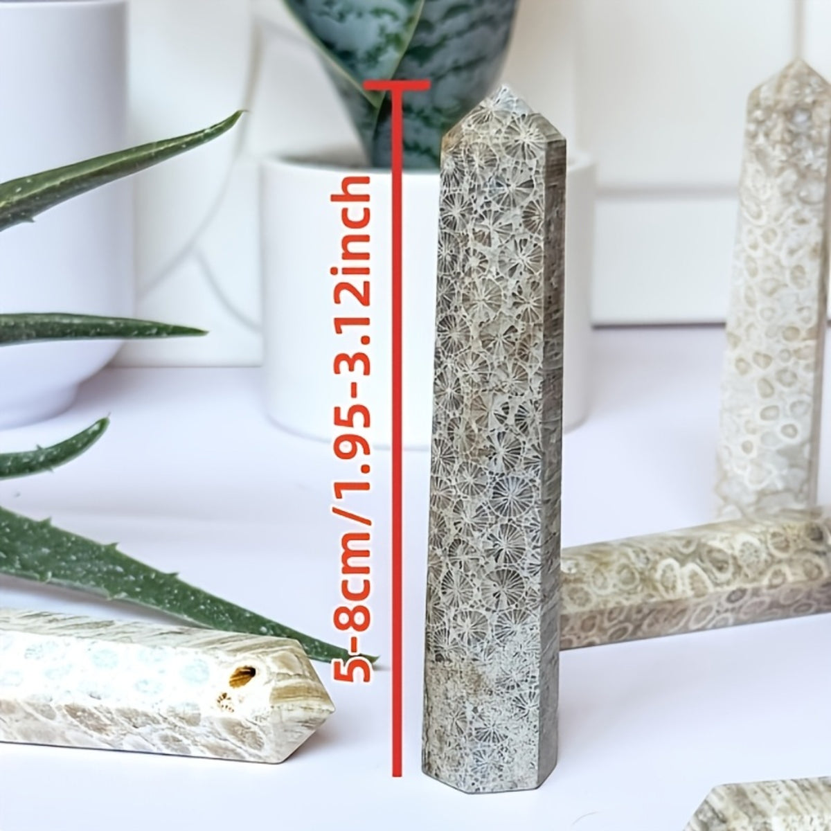 Coral Jasper Column Tower For Decor