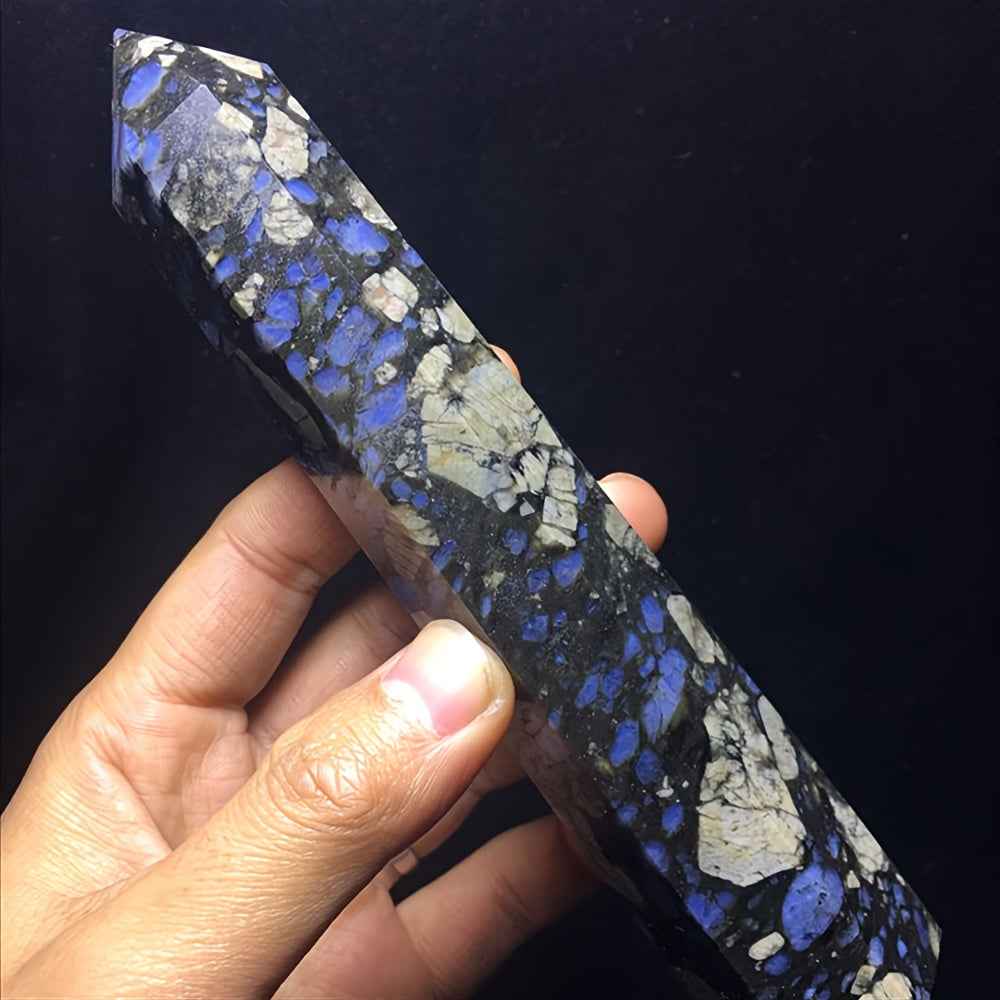 1.97-6.69in Blue Larvikite Crystal Tower|CrystalHola