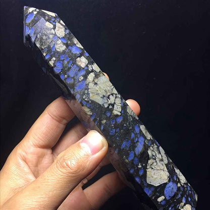 1.97-6.69in Blue Larvikite Crystal Tower|CrystalHola