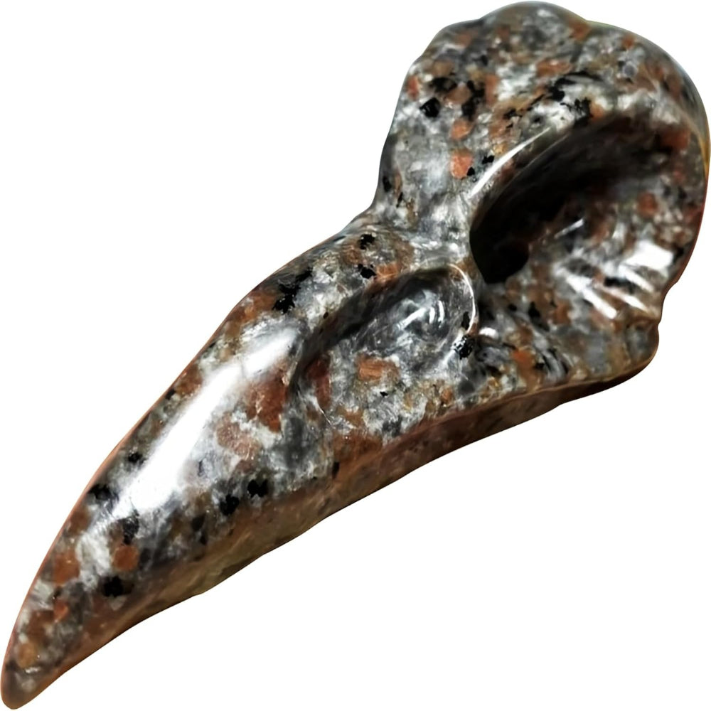 Natural Yooperlite Raven Skull Carving for Gifts