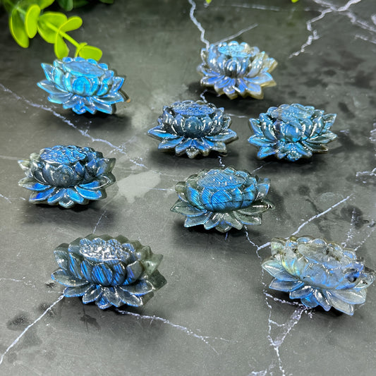 Natural Labradorite Lotus - CrystalHola