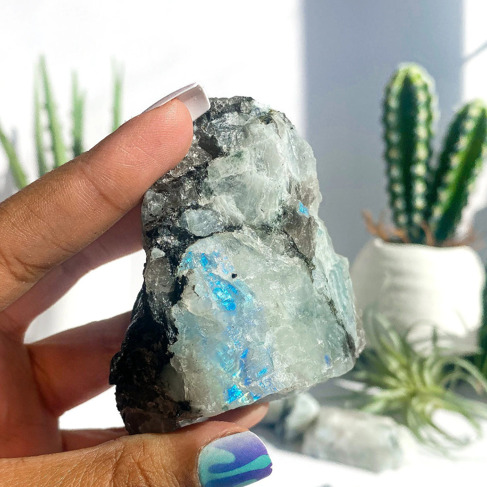 Rainbow Moonstone Raw  Stone for Healing