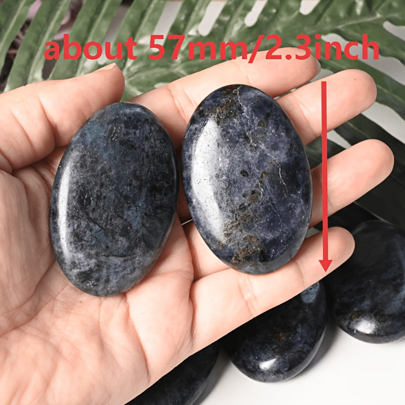 CRYSTALHOLA Polished Iolite Tumble Stone Palm for Decor