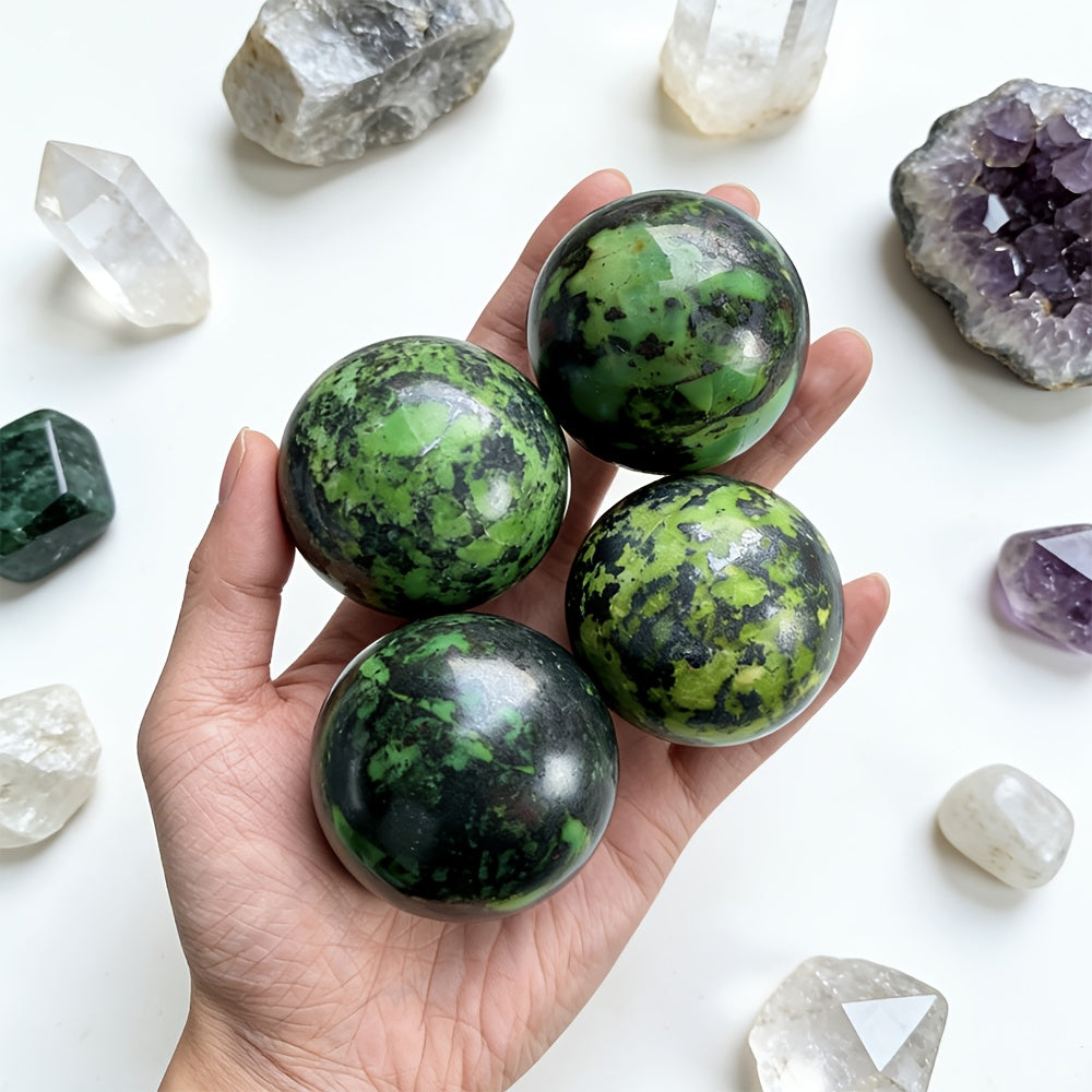 Natural Green Opal Sphere for Home Decor and Meditation