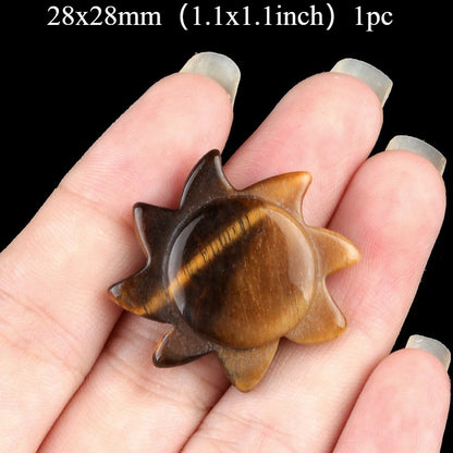 Stone Sun Pollen Tiger Eye Agate Carving Sun