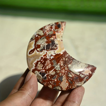 Money Agate Moon Carving