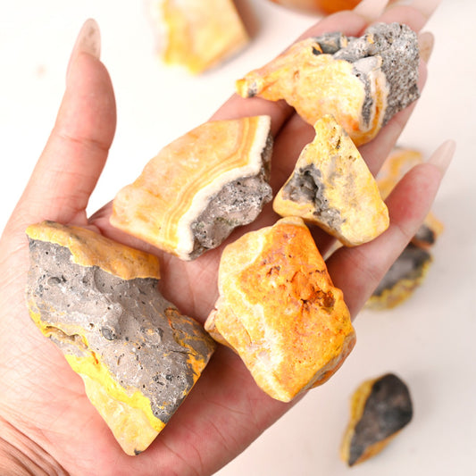 Yellow Bee Jasper Raw Stone quote-only - CrystalHola