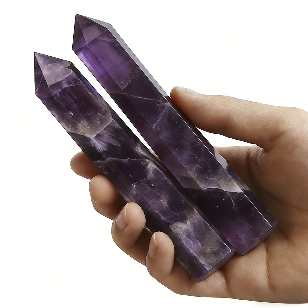 Amethyst Green Fluorite Crystal Wand