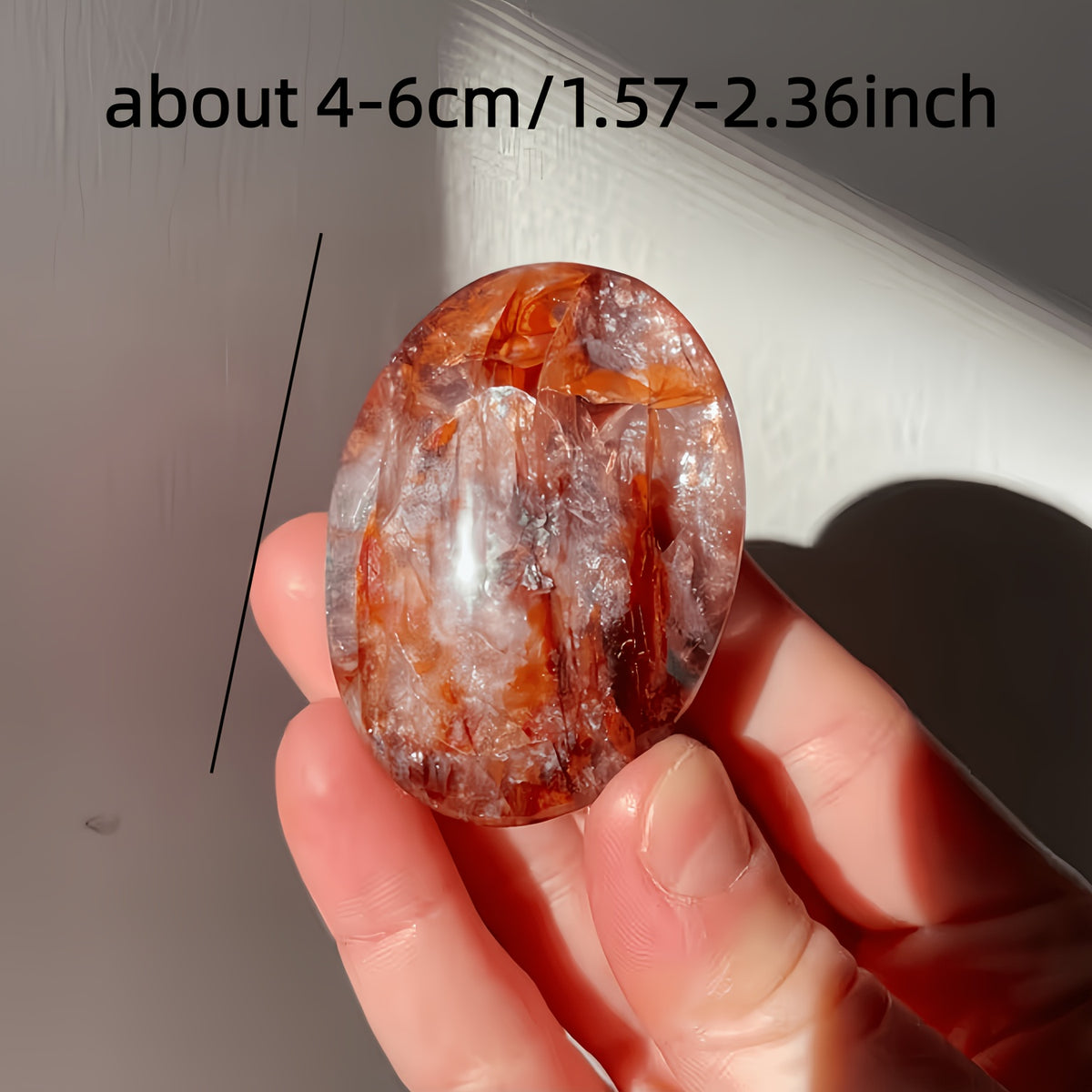 Natural High-Grade Fire Quartz Palm Stone