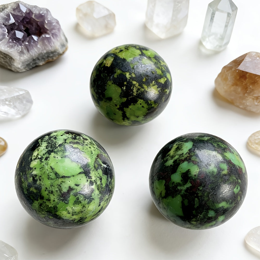 Natural Green Opal Sphere for Home Decor and Meditation