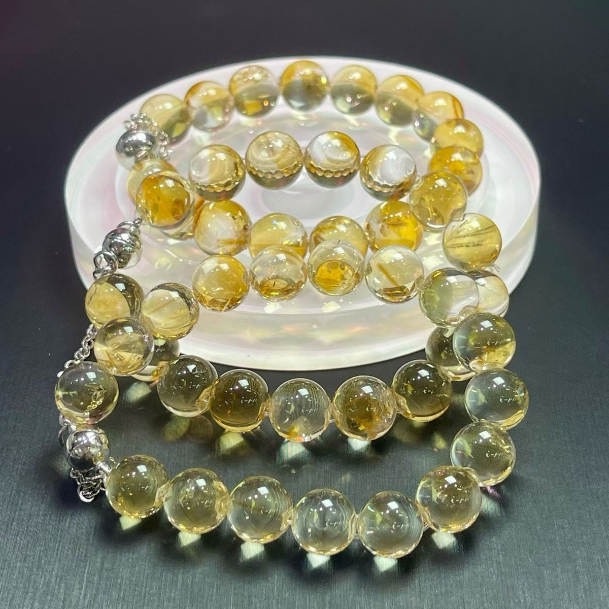 Crystal Bubble Chain Bracelet - Multi Stone Options - Citrine A 10mm