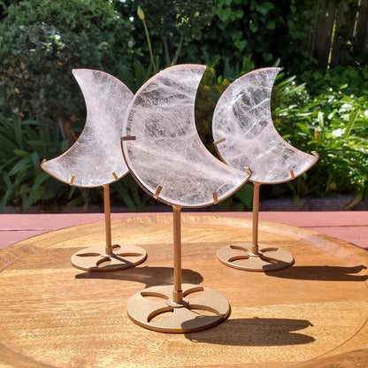 Clear Quartz Moon Carving