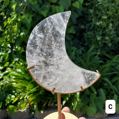 Clear Quartz Moon Carving