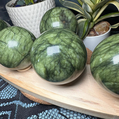 Green Serpentine Jade Sphere  quote-onlyquote-only