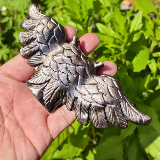 Silver Sheen Obsidian Owl quote-only - CrystalHola