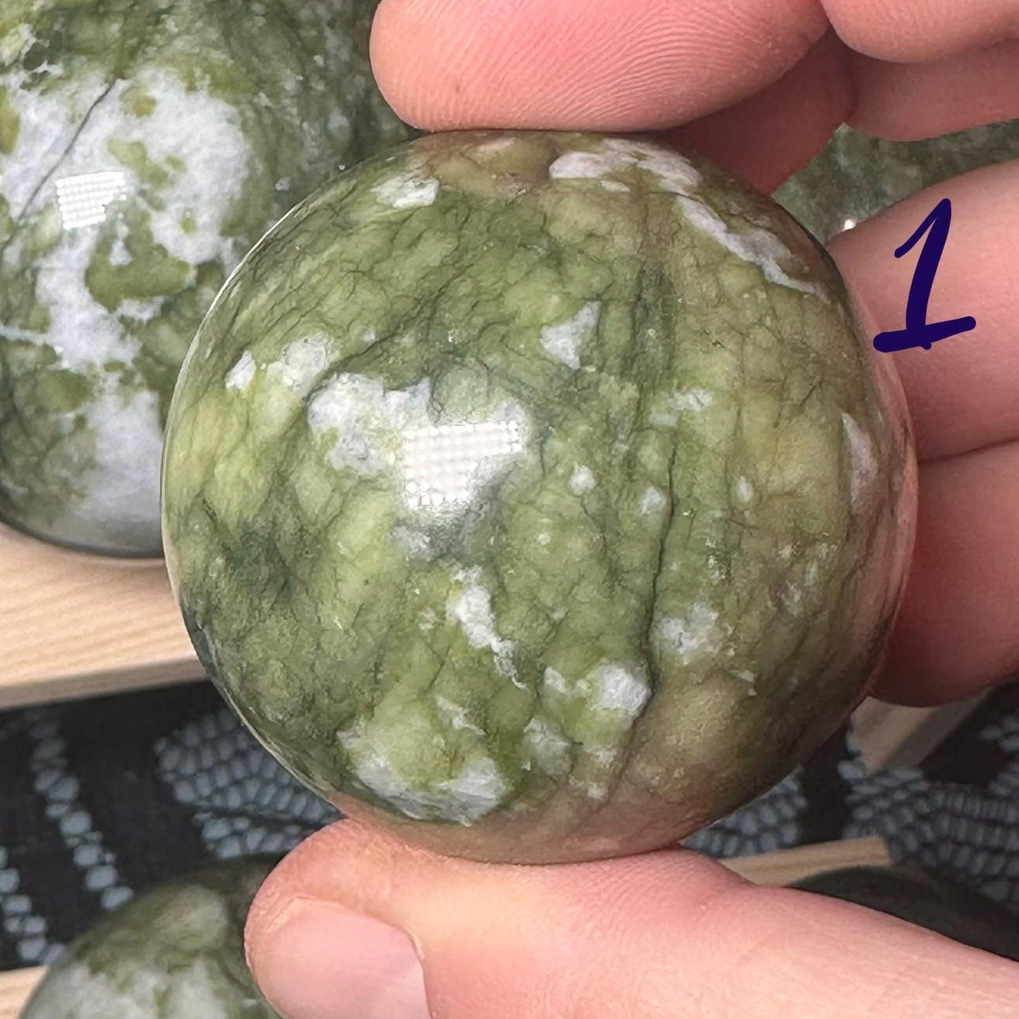 Green Serpentine Jade Sphere  quote-onlyquote-only