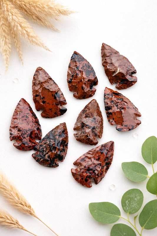 Mahogany Red Obsidian Arrowheads Carving for Gifts