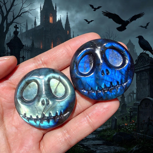 Labradorite Jack Skellington Carving for Halloween Collectors