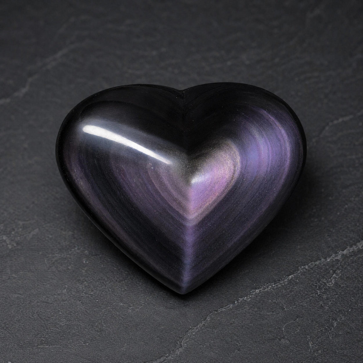 Natural Rainbow Obsidian Heart for Healing and Decor