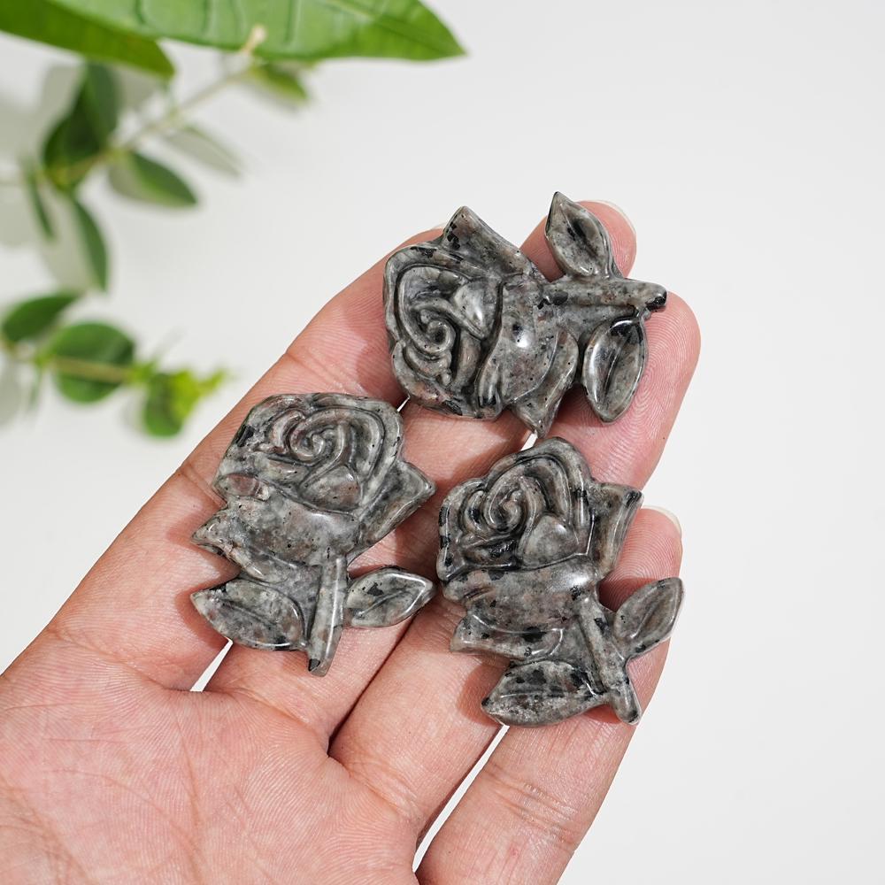 Natural Yooperlite Flower Carving  Rose for Gifts