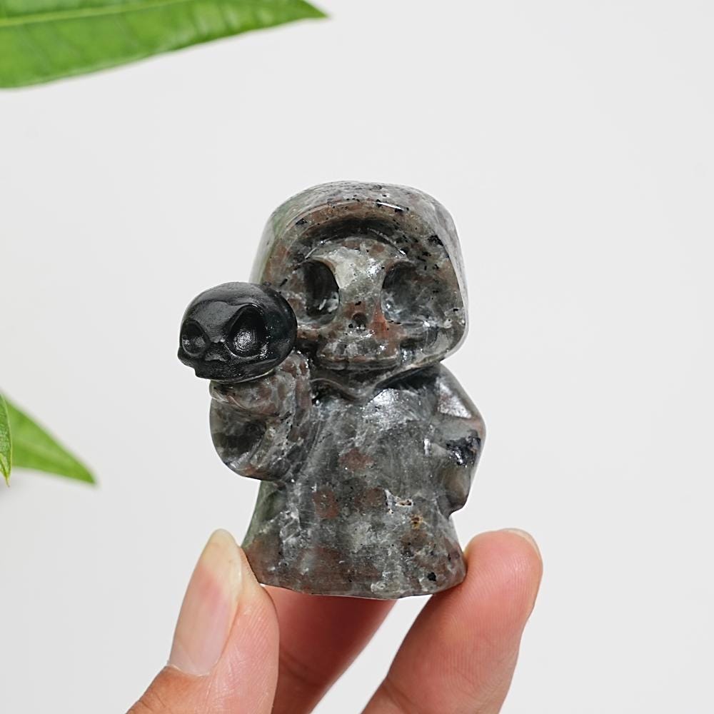 Natural Yooperlite Ghost Carving and Crystal Skull