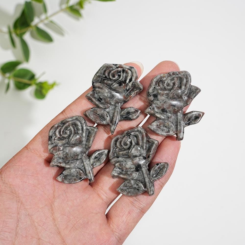 Natural Yooperlite Flower Carving  Rose for Gifts