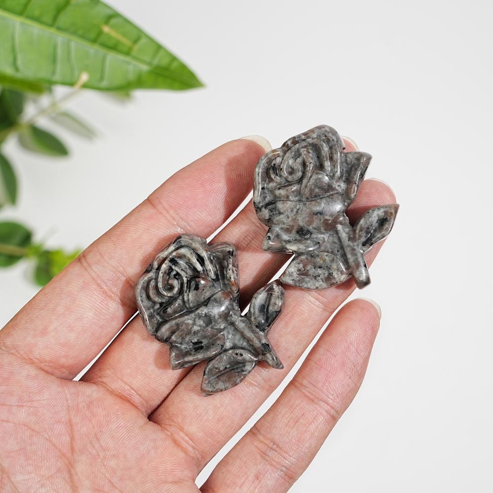 Natural Yooperlite Flower Carving  Rose for Gifts