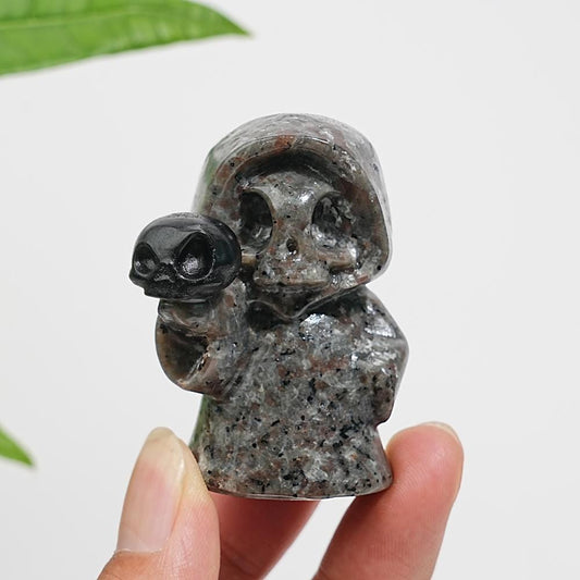 Natural Yooperlite Ghost Carving and Crystal Skull