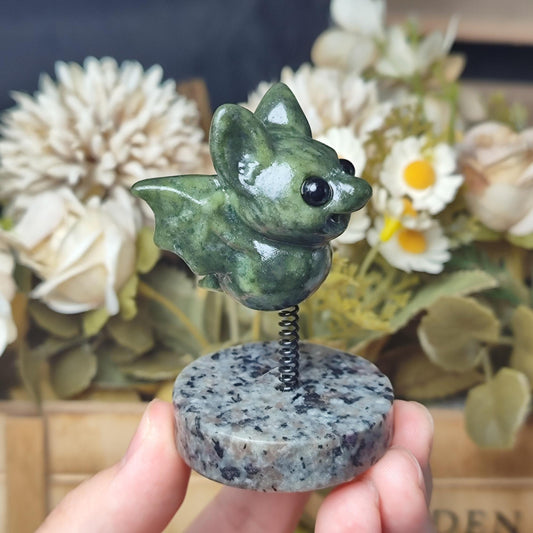 Natural Serpentine Bat Wobbly Carving