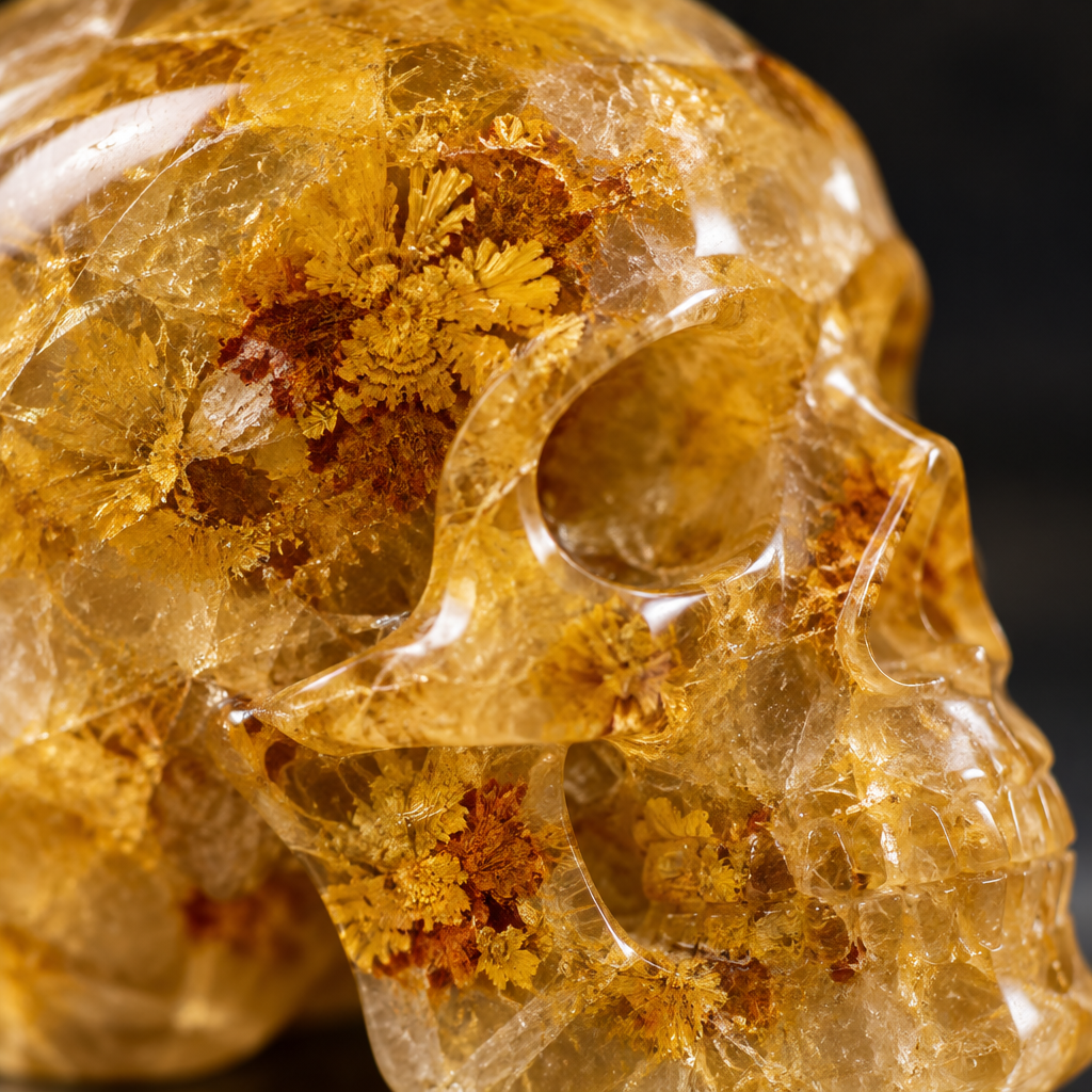 Golden Hematite Flower Inclusions Detail