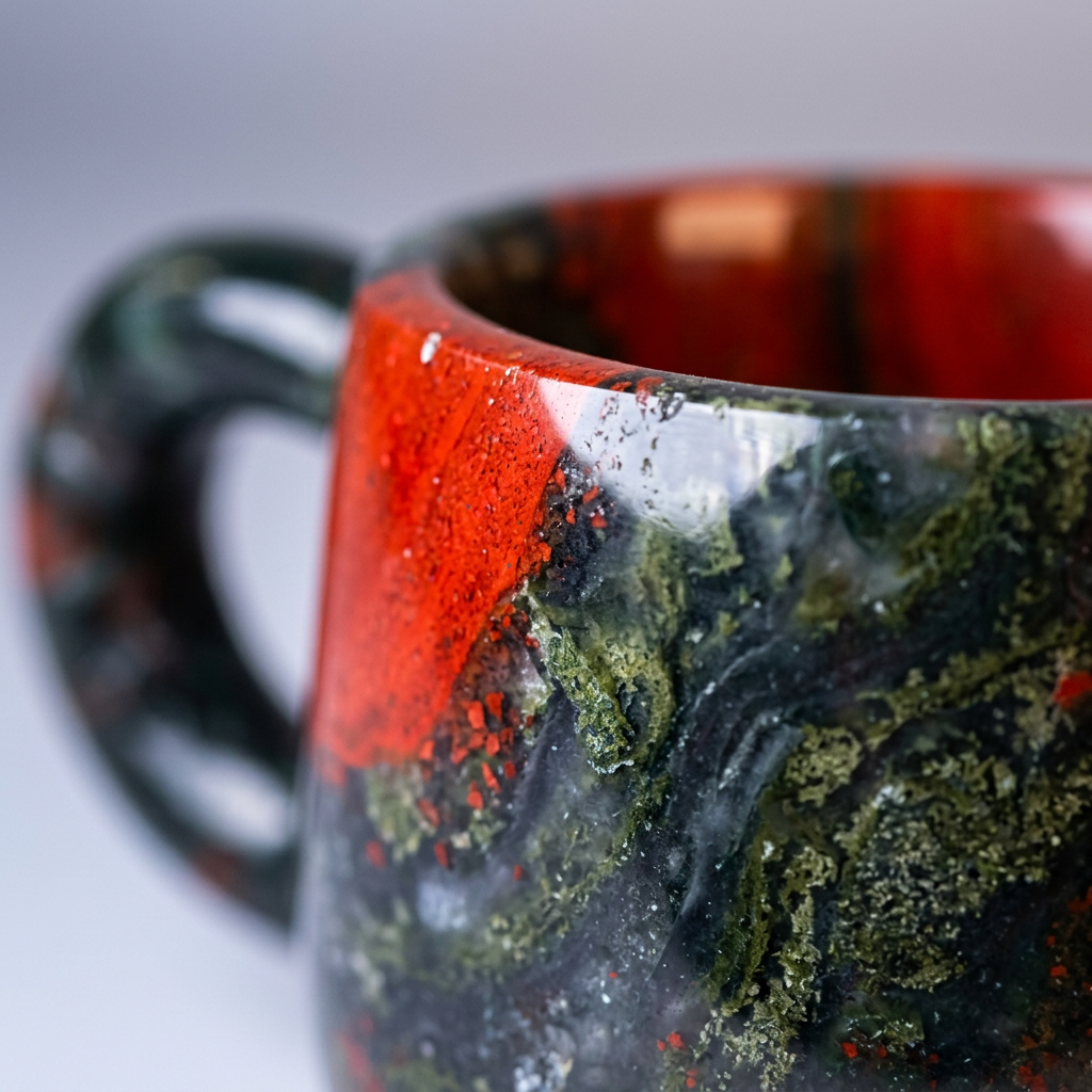 Natural African Bloodstone Cup Carving