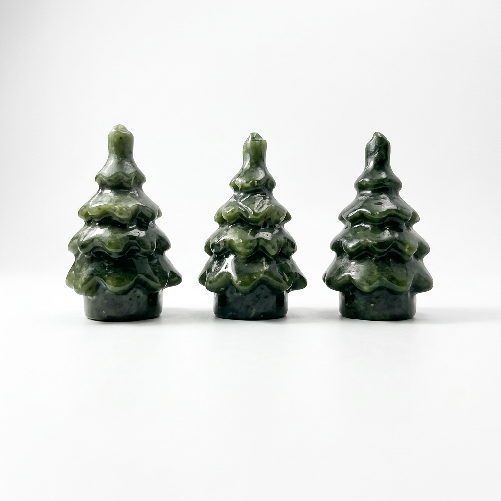 Carved Crystal Christmas Tree Holiday Figurine for Festive Decor