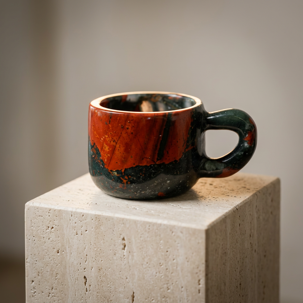 Natural African Bloodstone Cup Carving