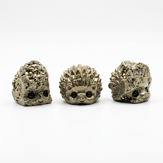 Natural Pyrite Hedgehog Carving