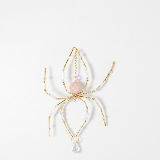 Rose Quartz Spider Hanging Ornament