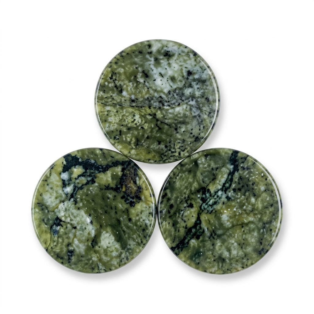 Natural Xiuyan Jade Disc Carving - White Background Hero
