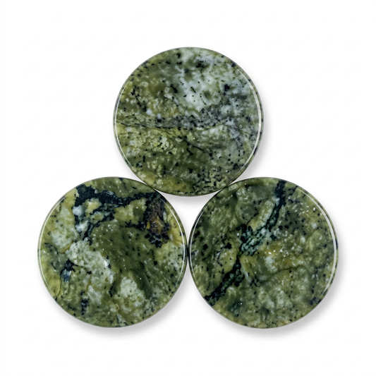 Natural Xiuyan Jade Disc Carving - White Background Hero