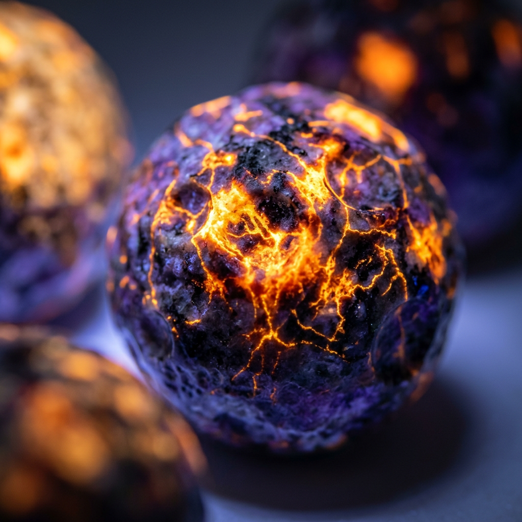 Natural Yooperlite Moon Relief Sphere for Meditation and Decor