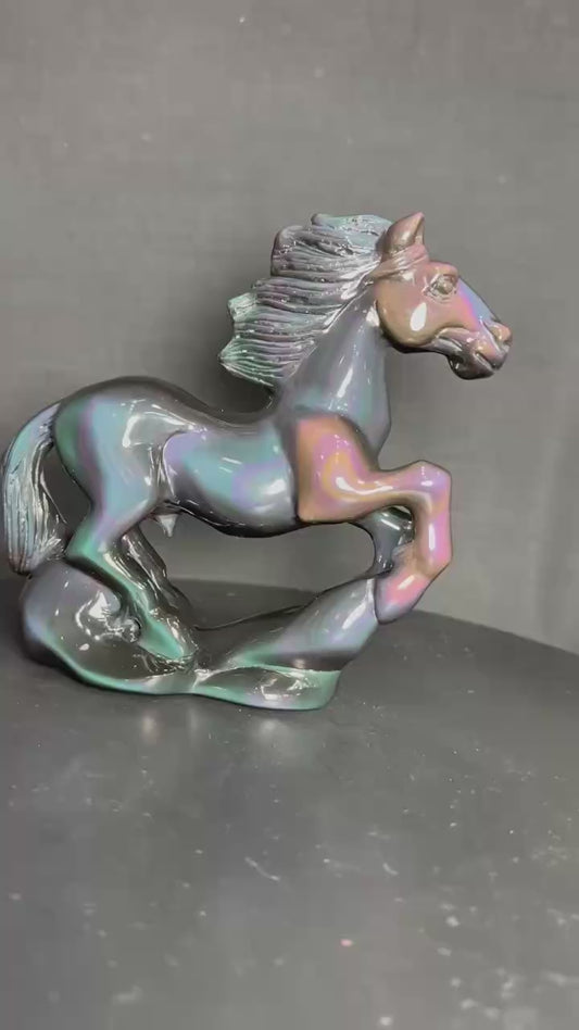Rainbow Obsidian Horse for Decor