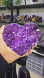 Brazilian natural raw purple titanium quartz heart-shaped crystal