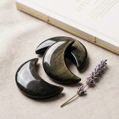 Golden Obsidian Moon - CrystalHola