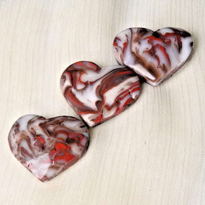 Red Vein Agate Heart quote-only