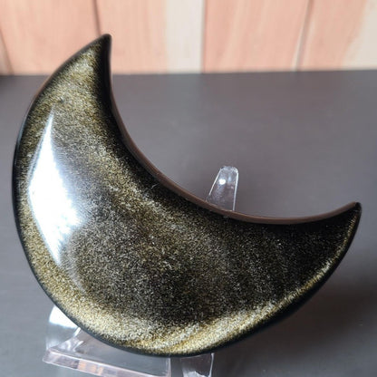 Golden Obsidian Moon - CrystalHola