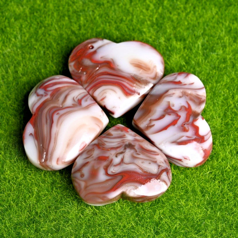 Red Vein Agate Heart quote-only