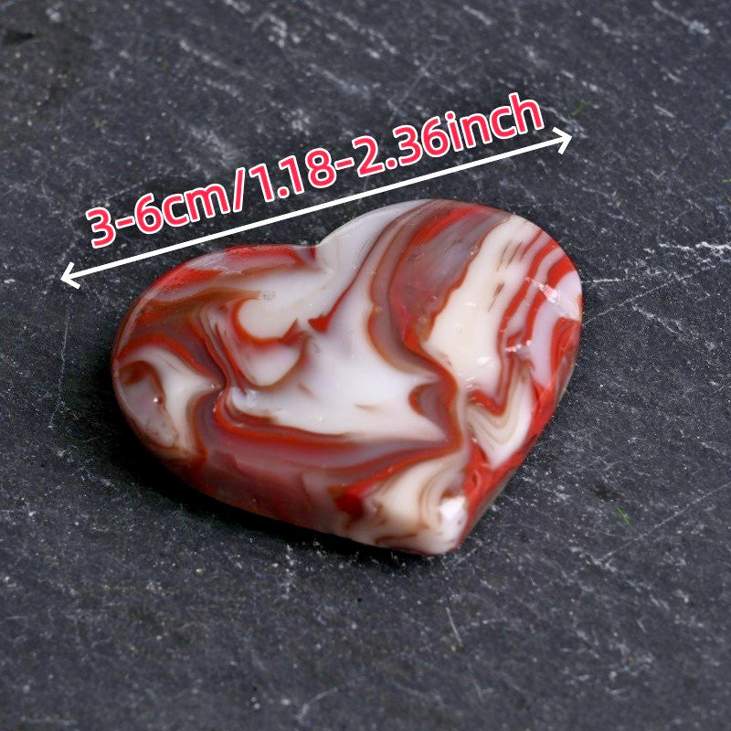 Red Vein Agate Heart quote-only