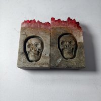 Workshop Reference: Wine Red Quartz Cluster Skull Carvings